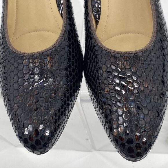 Ara Ladies Slip-On  Crocodile Low Heel Comfort Pump Brown New US Size‎ 8.5 - Picture 10 of 14
